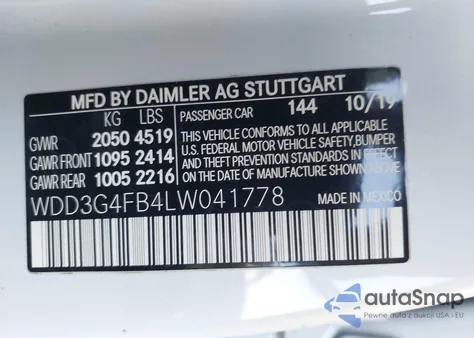 2020 Mercedes-Benz A 220 4Matic из США, поврежденный, VIN WDD3G4FB4LW041778